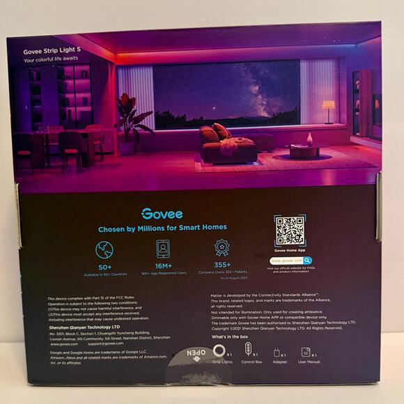 🔵 NWT Smart Lights : Govee 24.6ft Wi-Fi RGBICW LED Strip Light Alexa Google - Picture 4 of 8